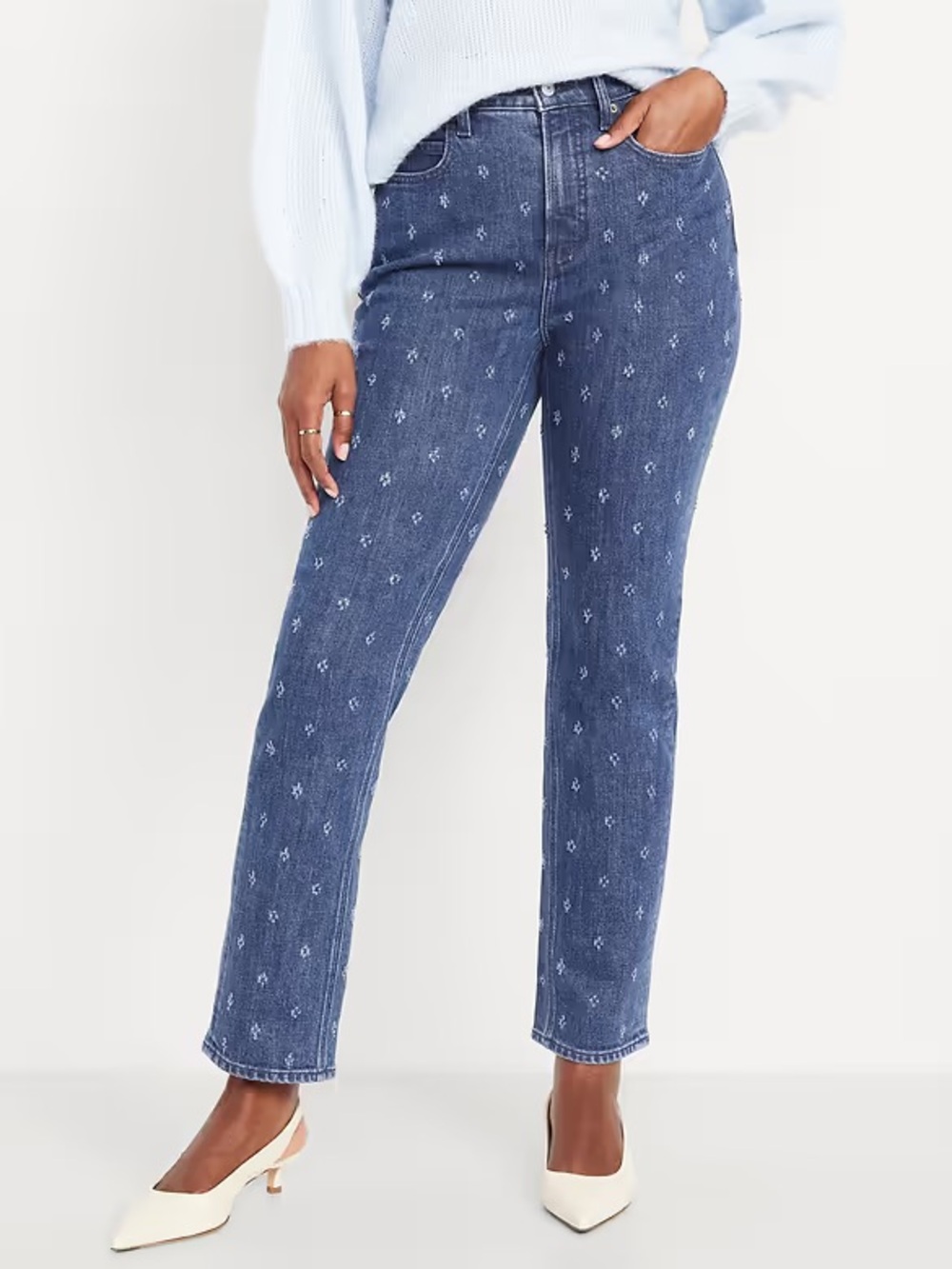 NWT! Old Navy Extra High-Waisted Curvy Straight Jeans - Size 8 🚏